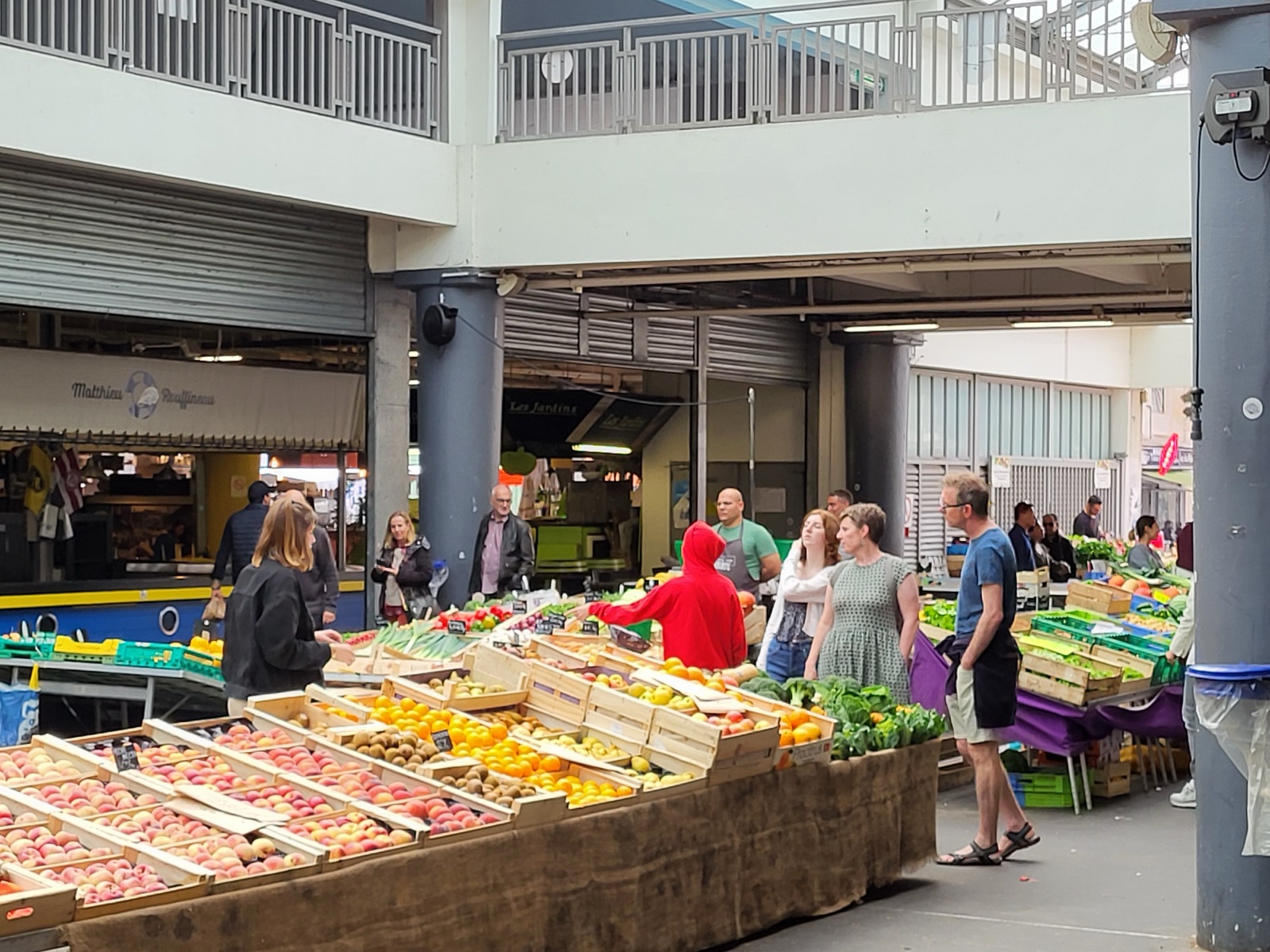 Fruit and vegetable stalls at the Marché des Capucins, Bordeaux