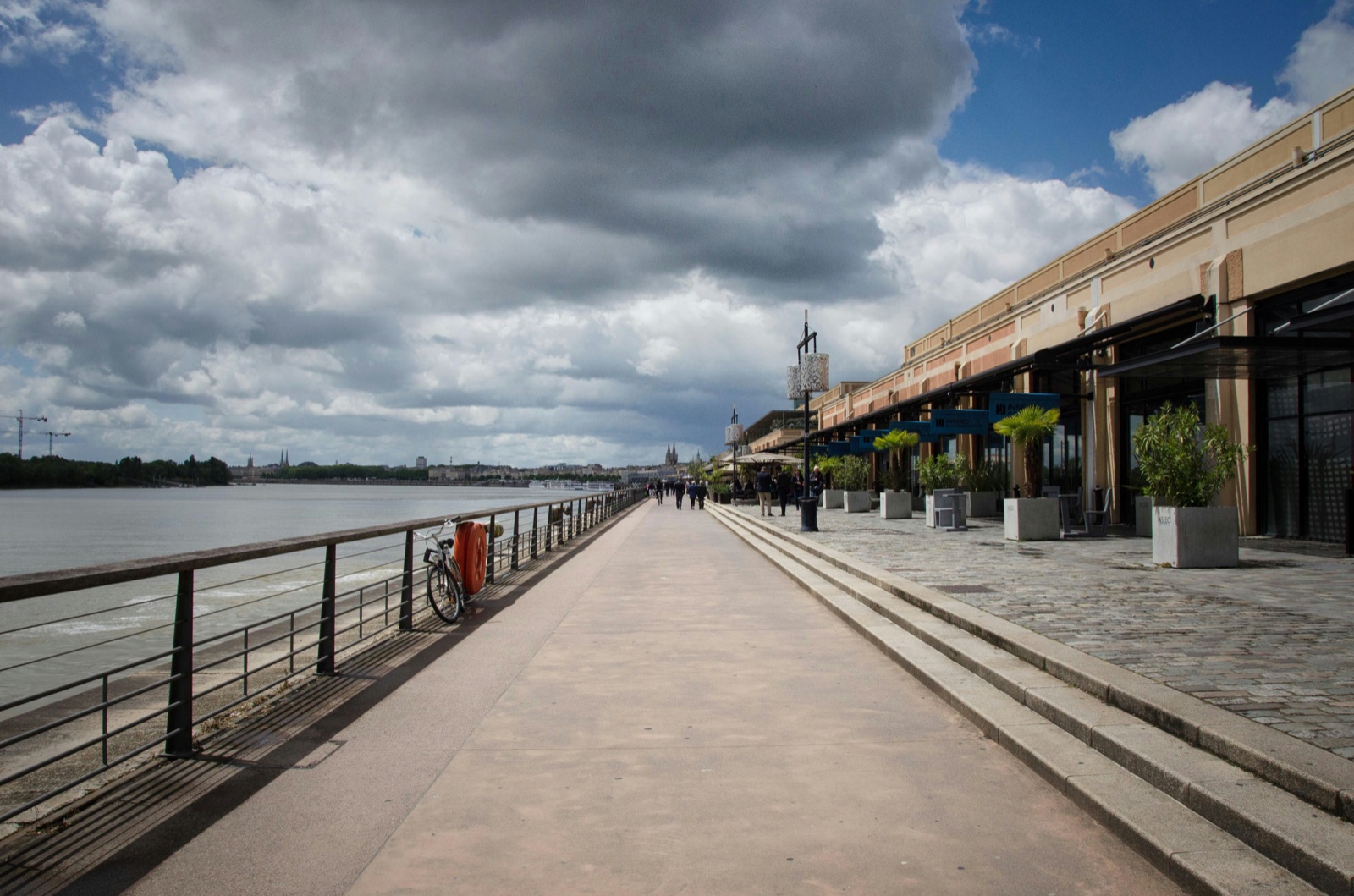 The Garonne riverfront at sunset, Bordeaux