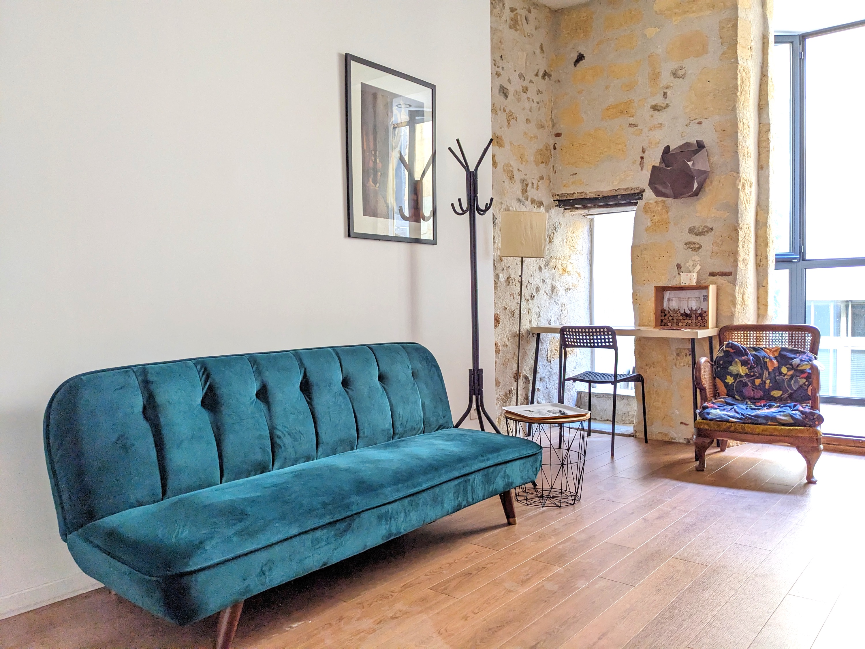 Blue Studio — lounge and desk area